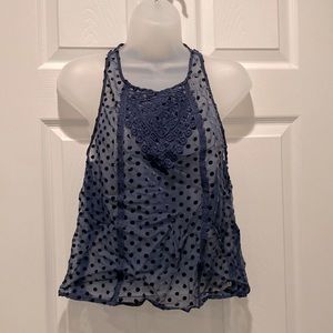 A&F sheer blue Racerback tank, XS